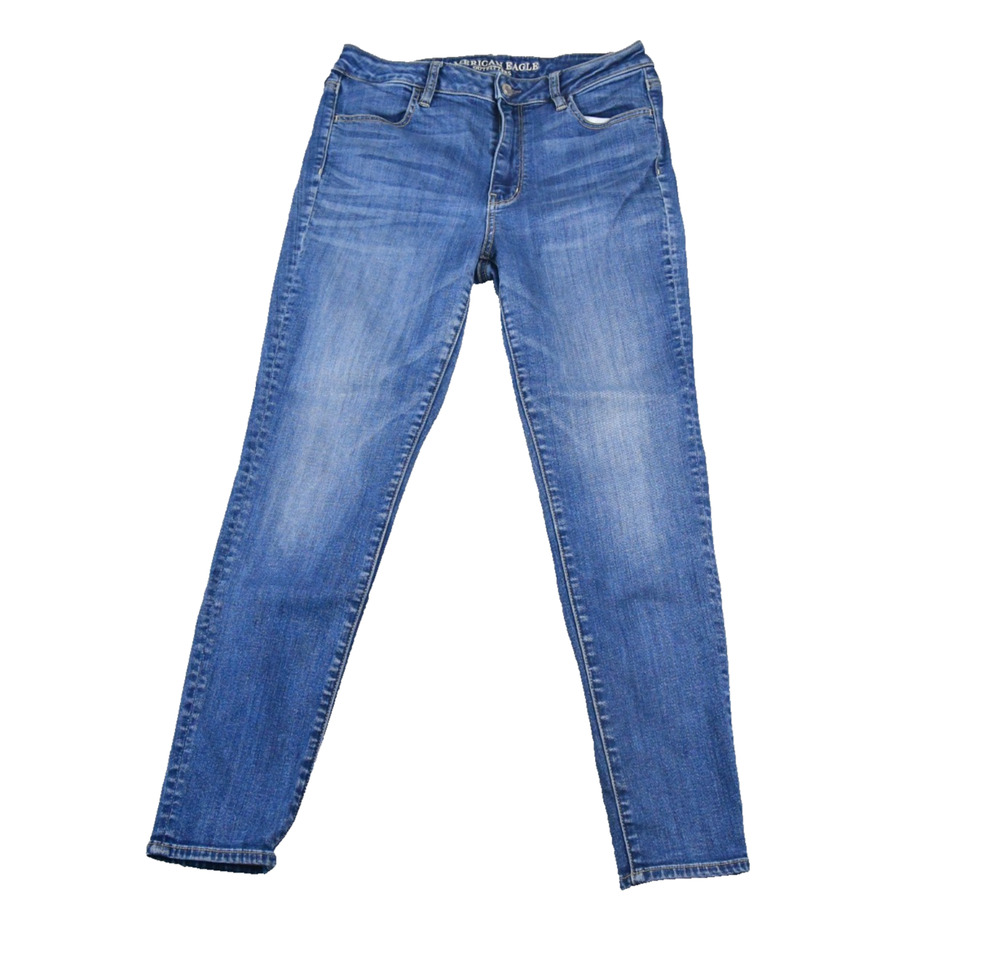 American Eagle Jeans Womens 8 Short (28x26) Super Hi-Rise Jegging Blue Denim